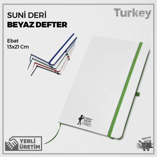 Suni Deri Beyaz Defter